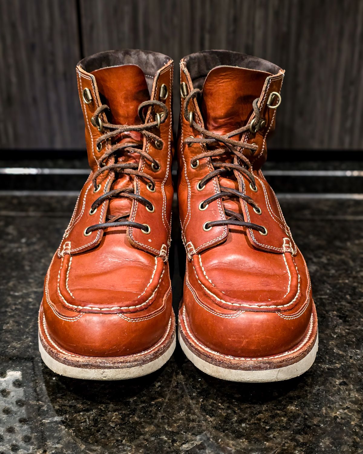 Photo by Indigo_Fade_Journal on February 5, 2026 of the Grant Stone Field Boot in Badalassi Carlo Saddle Tan Minerva.