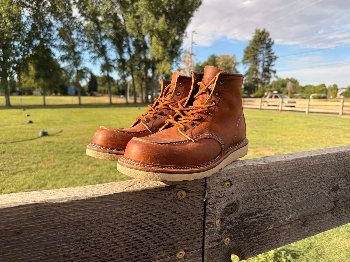 Photo by kswem on August 5, 2025 of the Red Wing 6-Inch Classic Moc in S.B. Foot Copper Rough and Tough.