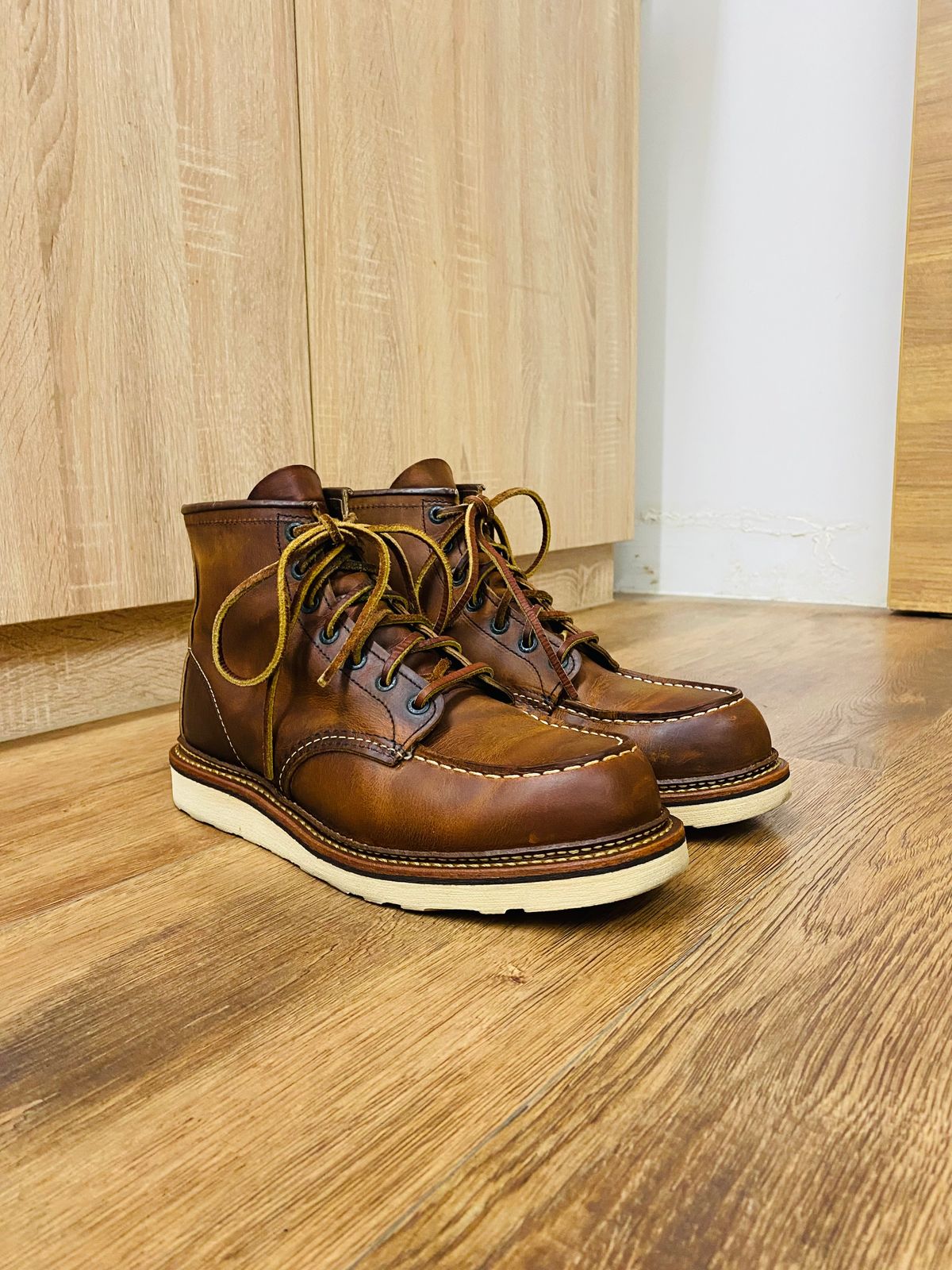 Photo by kevin on August 16, 2025 of the Red Wing 6-Inch Classic Moc in S.B. Foot Copper Rough and Tough.