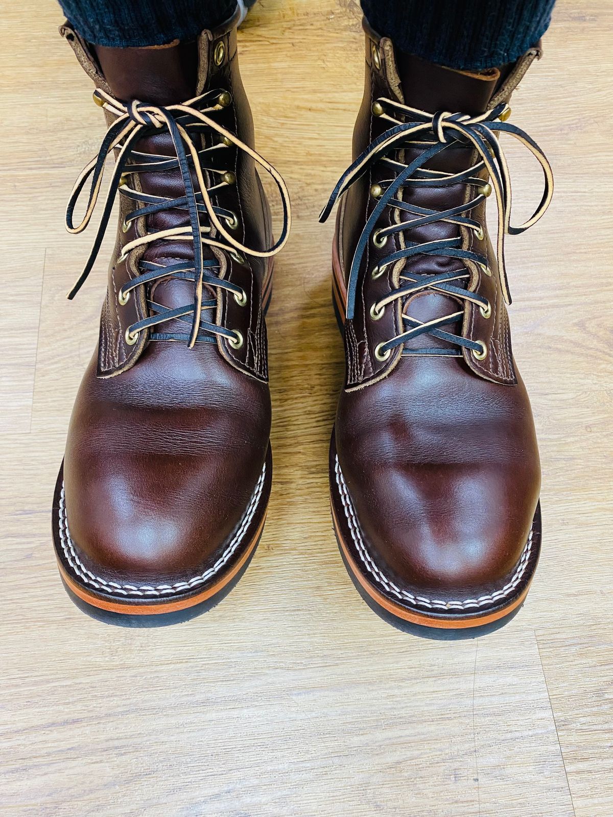 Photo by kevin on October 21, 2024 of the Nicks MTO in Horween Brown Chromexcel.