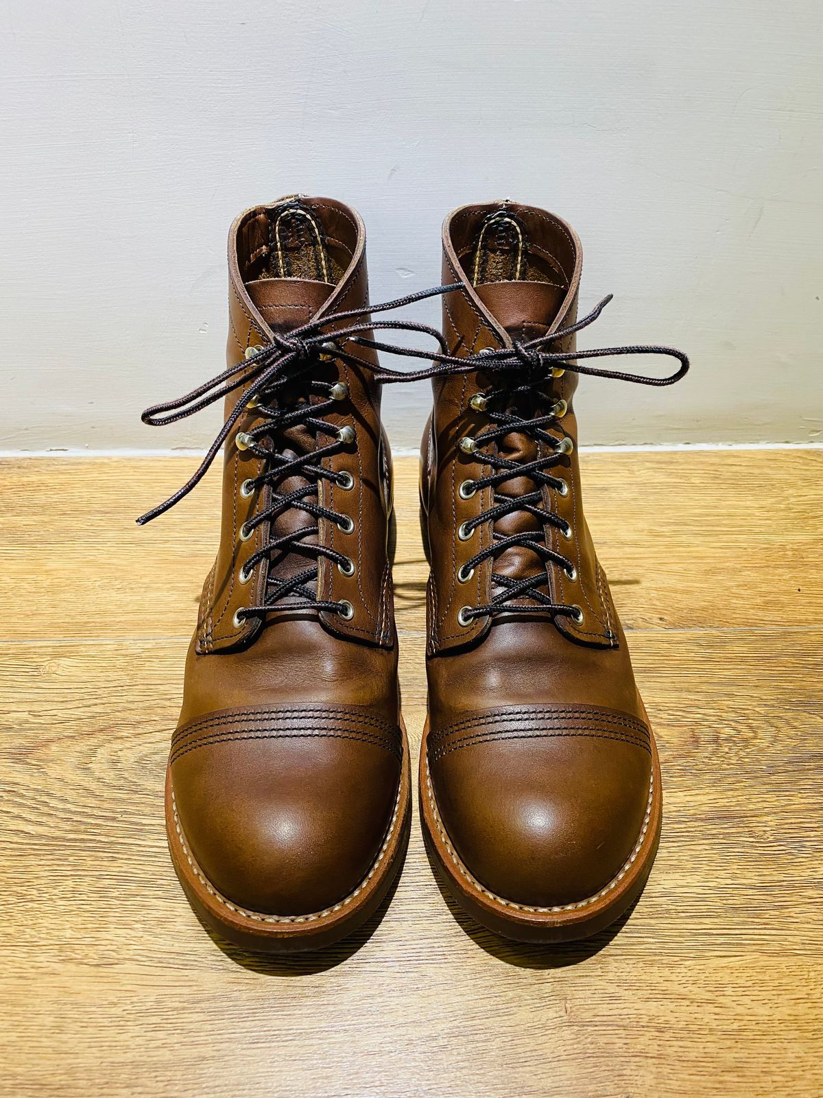 Photo by kevin on June 16, 2024 of the Red Wing Iron Ranger in S.B. Foot Amber Harness.