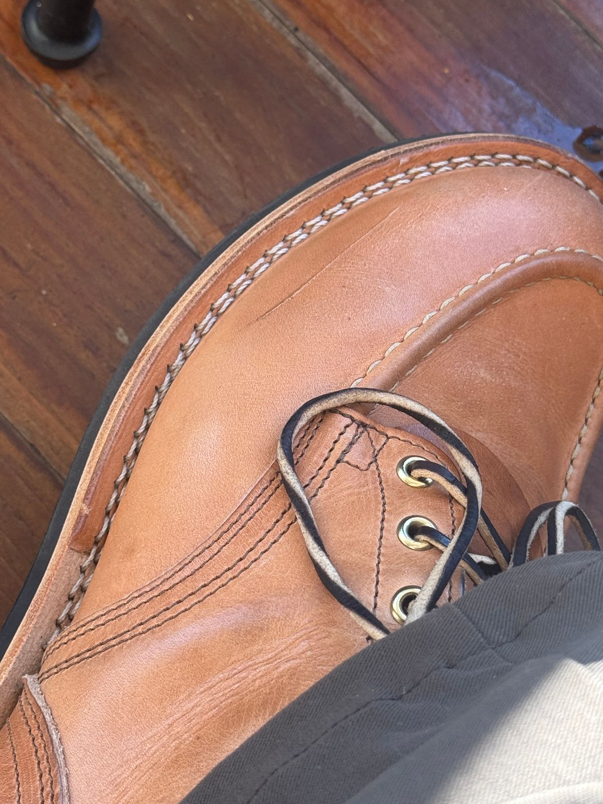 Photo by joecon on October 12, 2025 of the Nicks Custom Model in Horween Light Natural Dublin.
