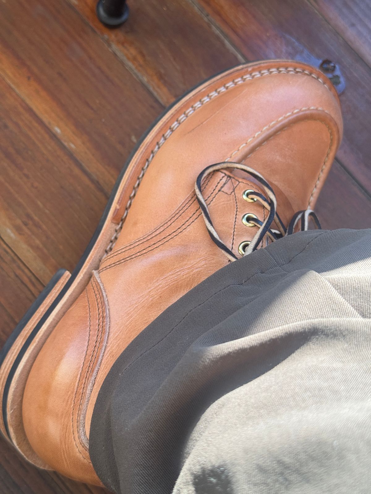Photo by joecon on October 12, 2025 of the Nicks Custom Model in Horween Light Natural Dublin.