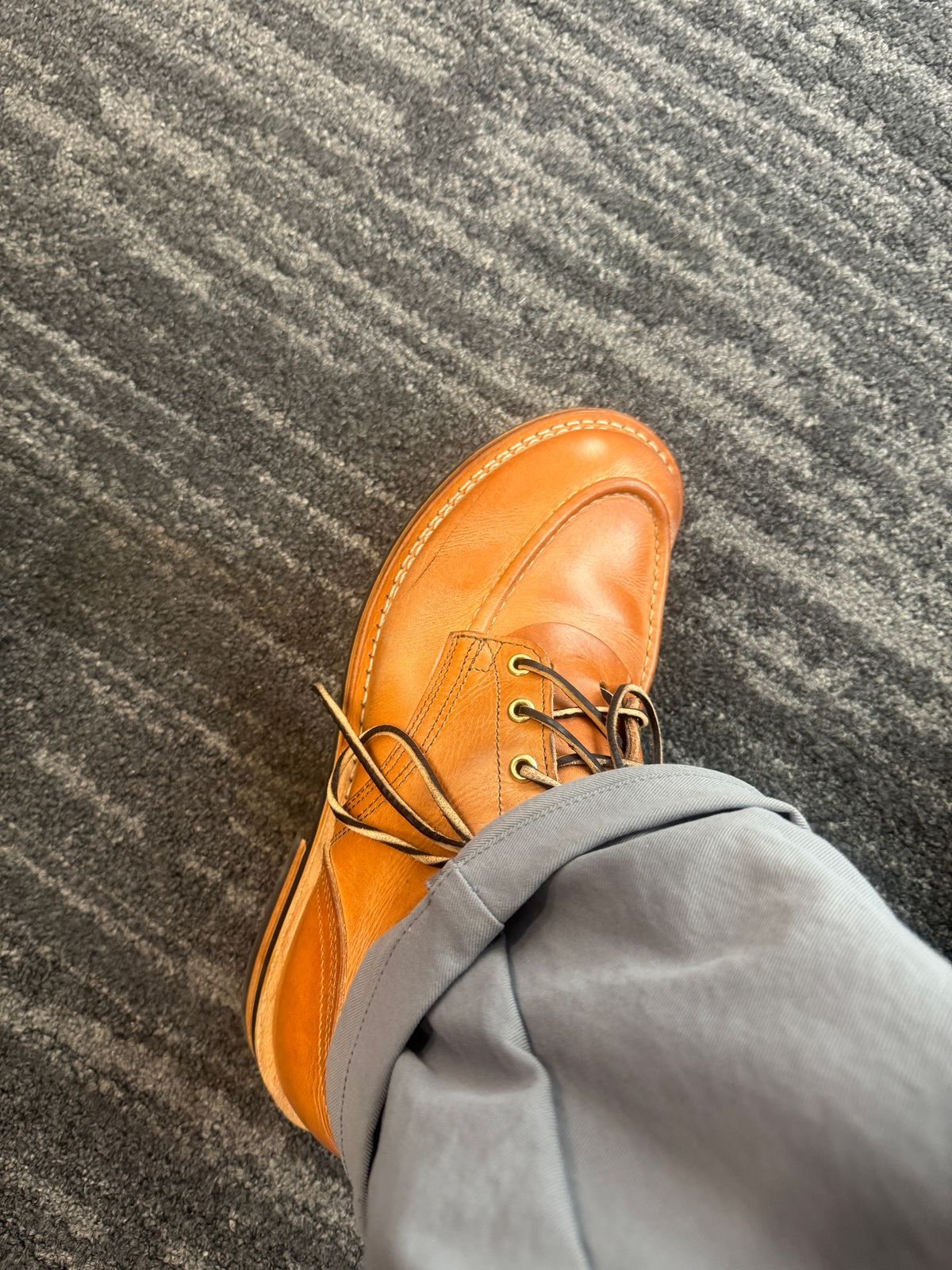 Photo by joecon on October 20, 2025 of the Nicks Custom Model in Horween Light Natural Dublin.