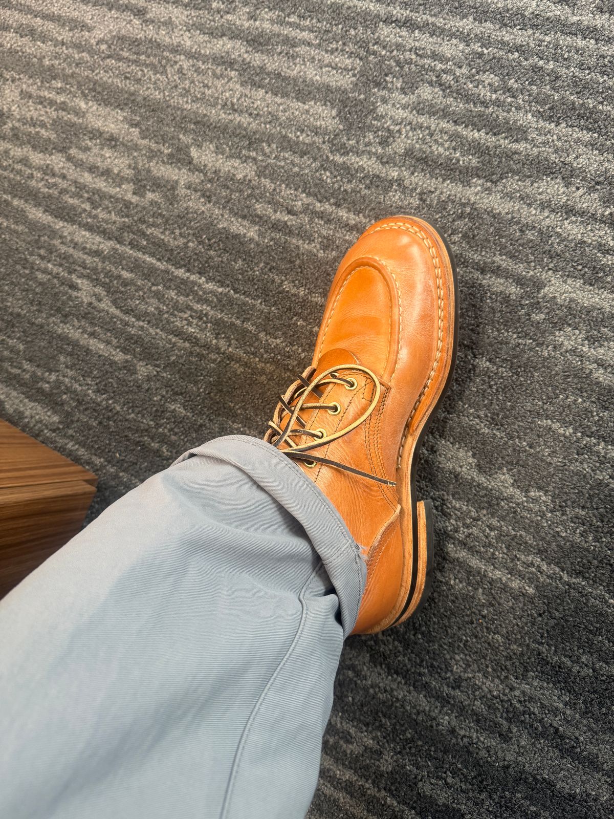 Photo by joecon on October 20, 2025 of the Nicks Custom Model in Horween Light Natural Dublin.