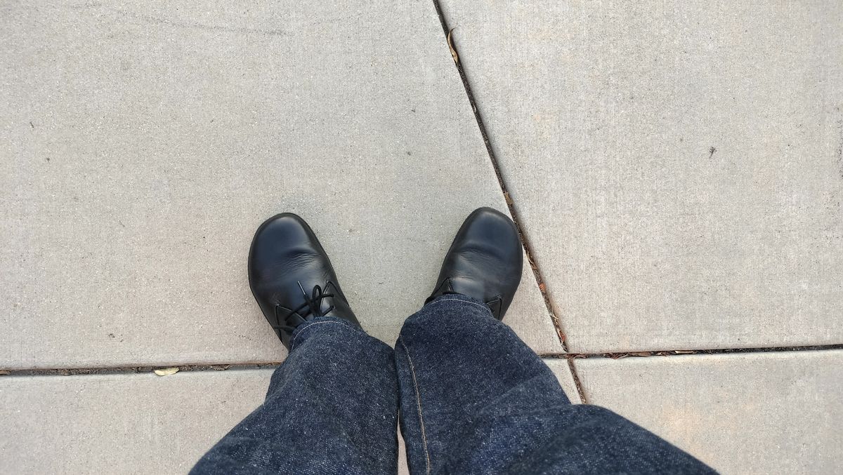 Photo by StuntTriple on August 16, 2025 of the Vivobarefoot RA III in Black Obsidian Leather.