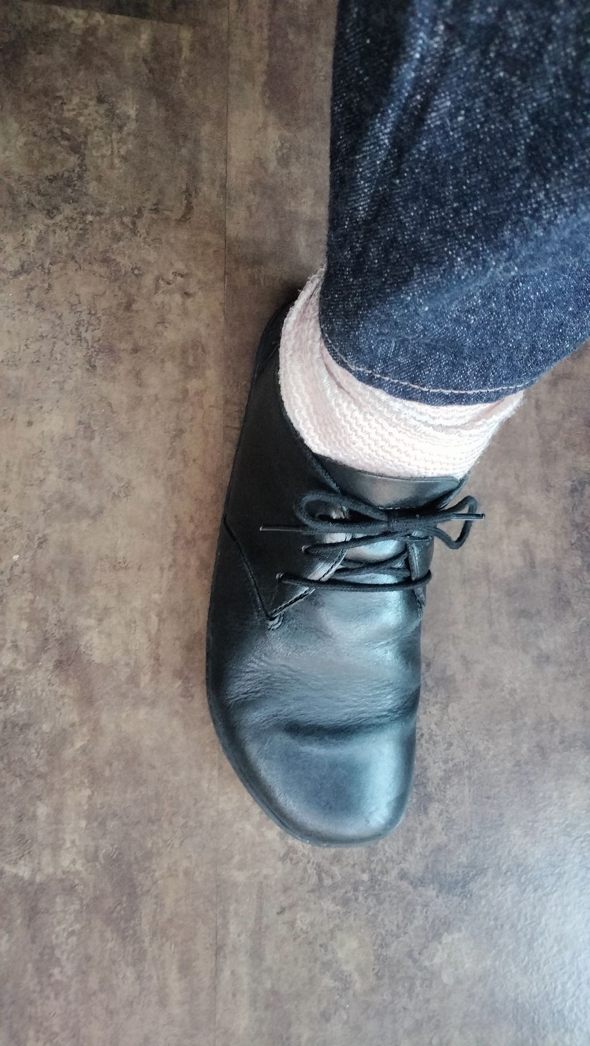 Photo by StuntTriple on August 16, 2025 of the Vivobarefoot RA III in Black Obsidian Leather.