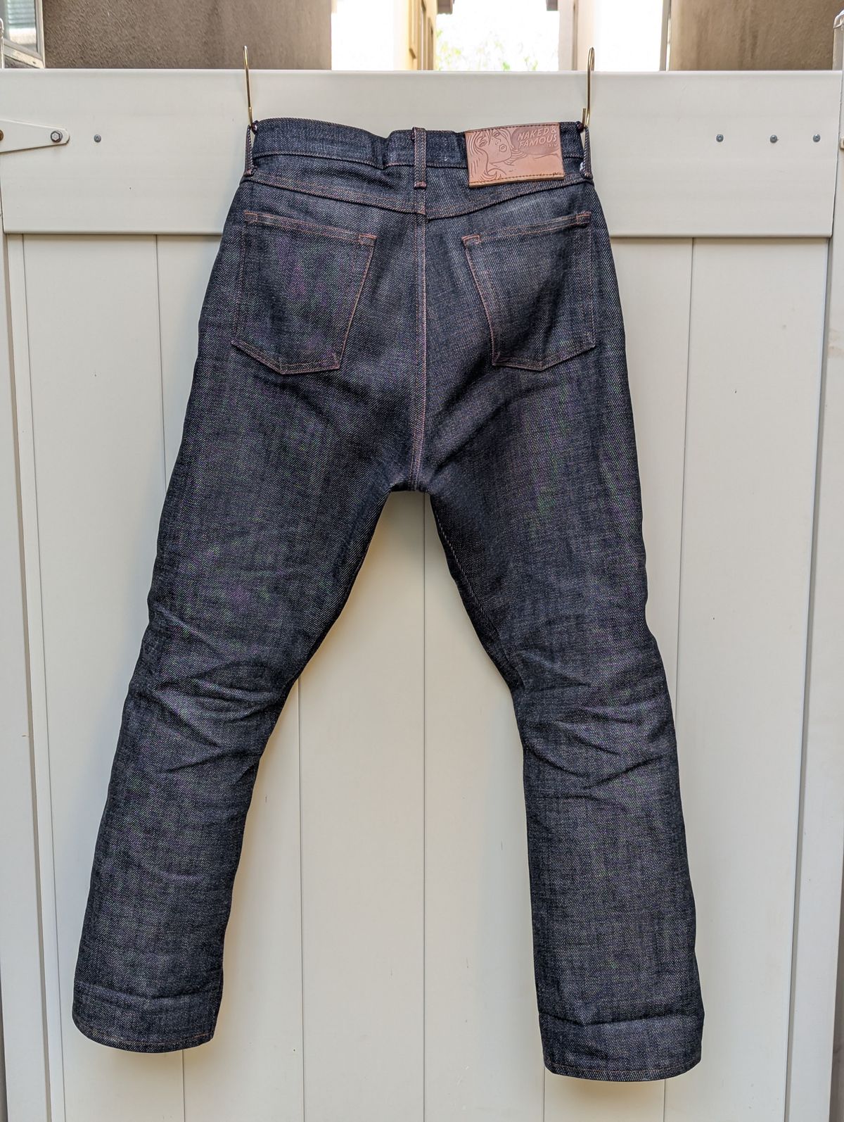 Photo by StuntTriple on March 28, 2026 of the Naked & Famous Denim Elephant 13 Red Core in Natural Vegetable Tan & 21oz Super Heavyweight Japanese Denim.