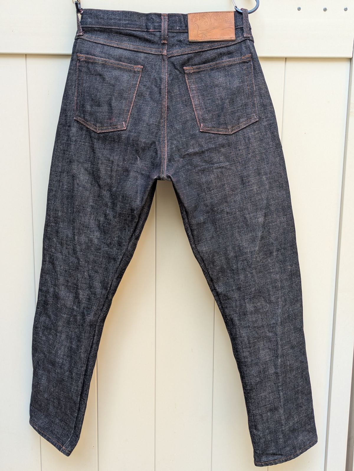 Photo by StuntTriple on March 30, 2026 of the Naked & Famous Denim Elephant 13 Red Core in Natural Vegetable Tan & 21oz Super Heavyweight Japanese Denim.