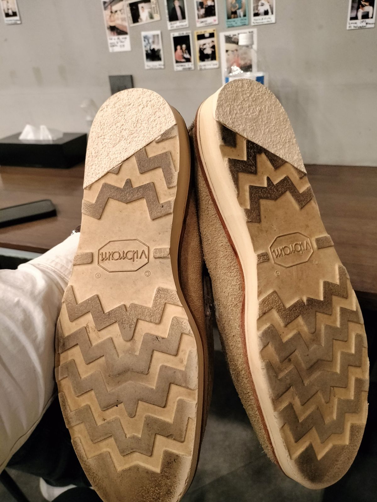 Photo by StuntTriple on October 27, 2025 of the Russell Moccasin Co. Zephyr in Horween Biege Laramie Suede.