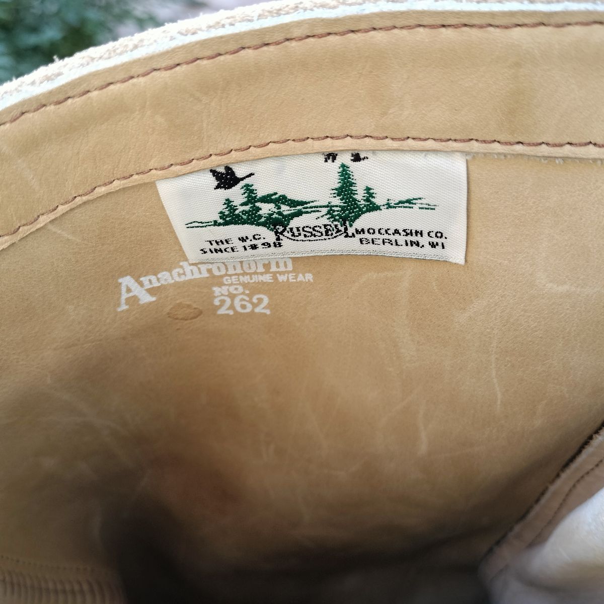 Photo by StuntTriple on November 4, 2025 of the Russell Moccasin Co. Zephyr in Horween Biege Laramie Suede.