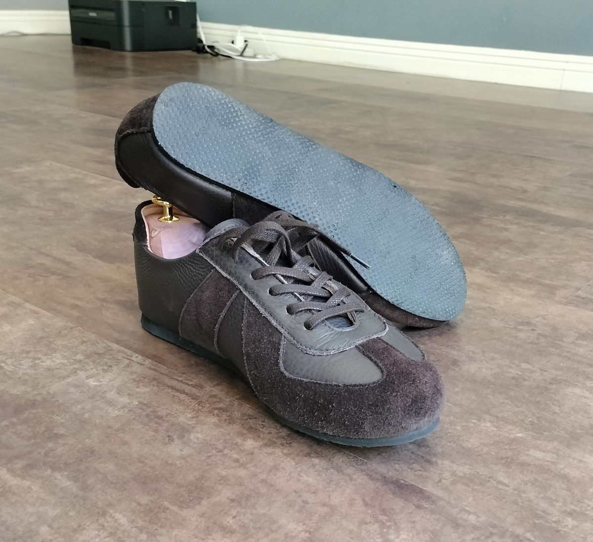 Photo by StuntTriple on July 11, 2025 of the Crown Northampton Adnitt Gat Shoe in Brown Calf Leather & Janus Calf Suede.
