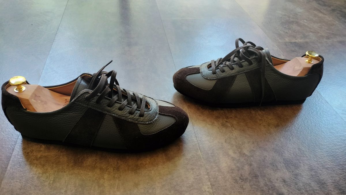Photo by StuntTriple on July 11, 2025 of the Crown Northampton Adnitt Gat Shoe in Brown Calf Leather & Janus Calf Suede.