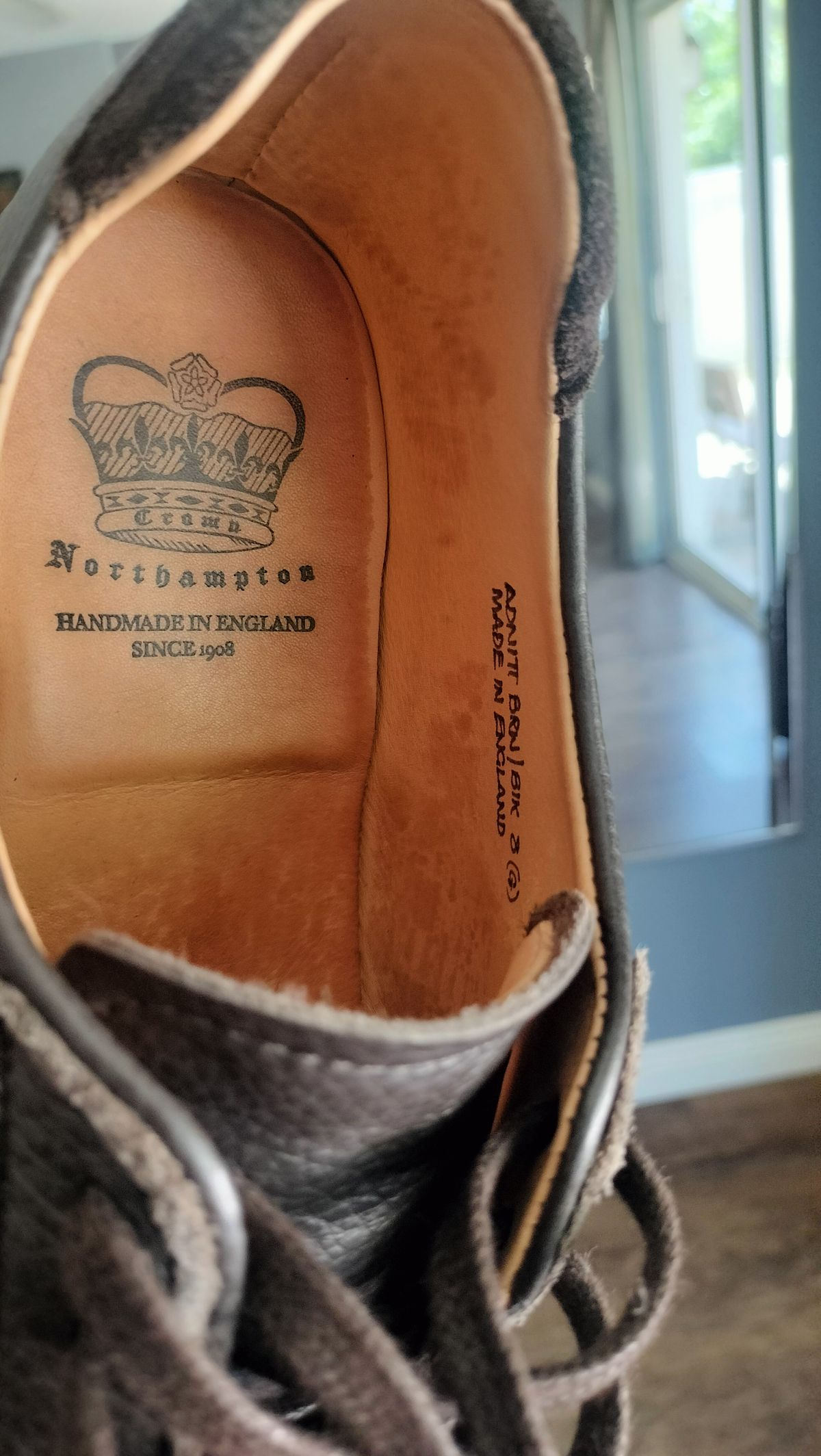 Photo by StuntTriple on July 11, 2025 of the Crown Northampton Adnitt Gat Shoe in Brown Calf Leather & Janus Calf Suede.