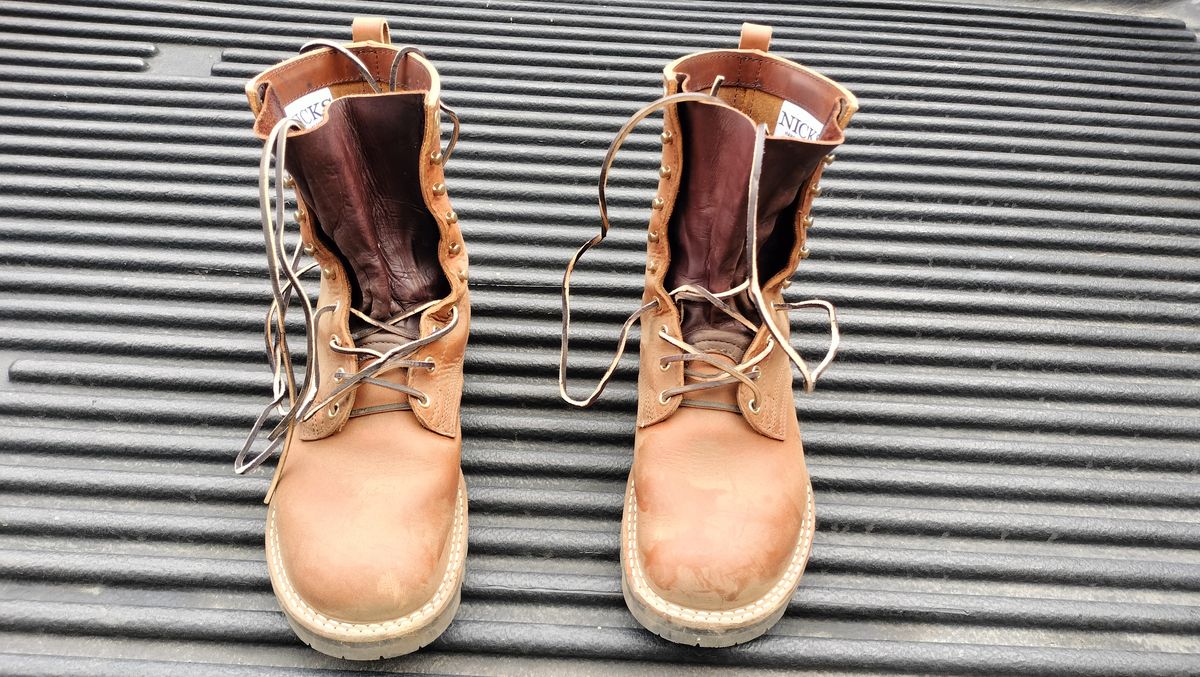 Photo by StuntTriple on August 3, 2025 of the Nicks Strider ZD in Nicks / Horween Honey Spokane.
