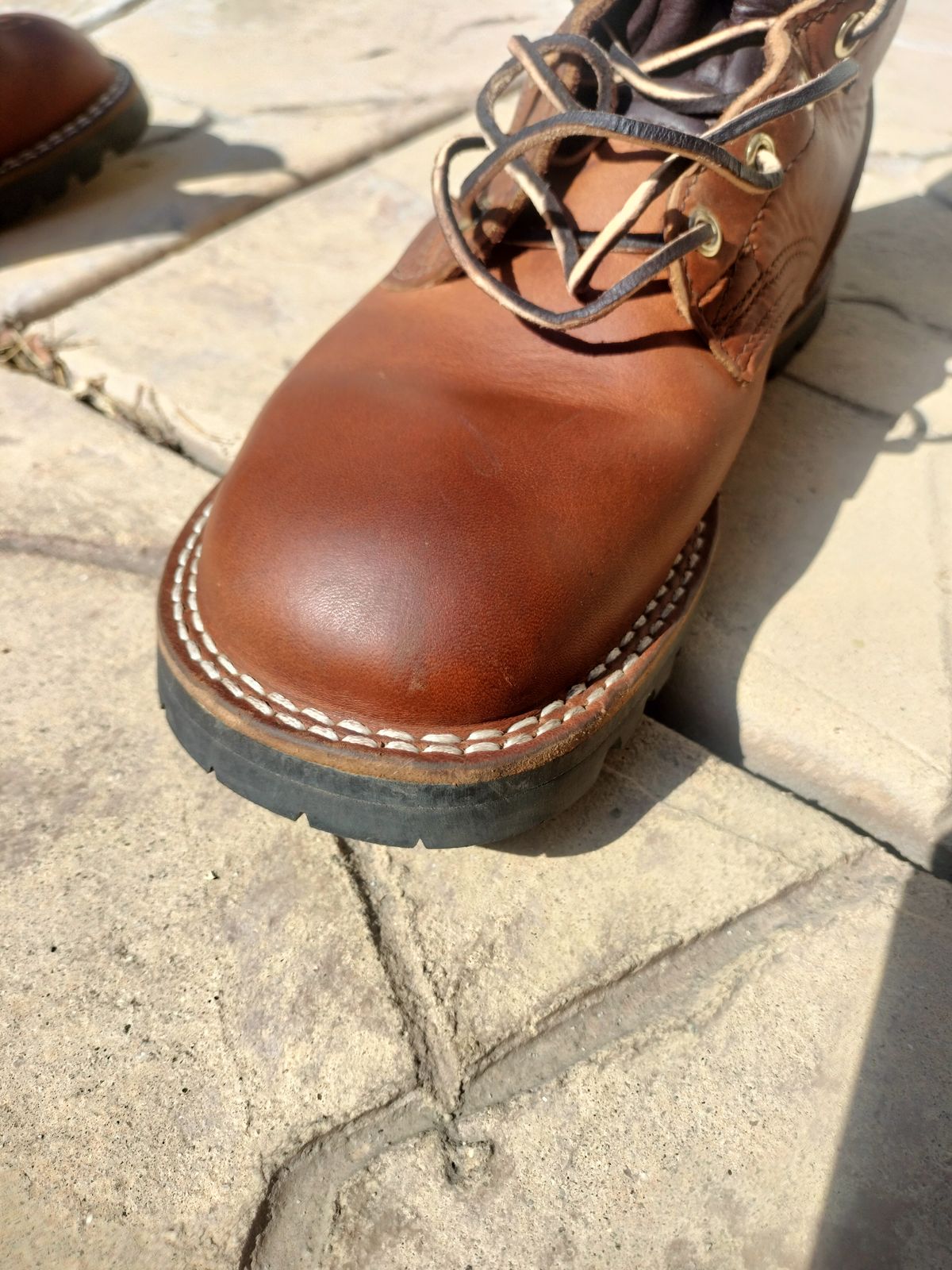 Photo by StuntTriple on August 24, 2025 of the Nicks Strider ZD in Nicks / Horween Honey Spokane.