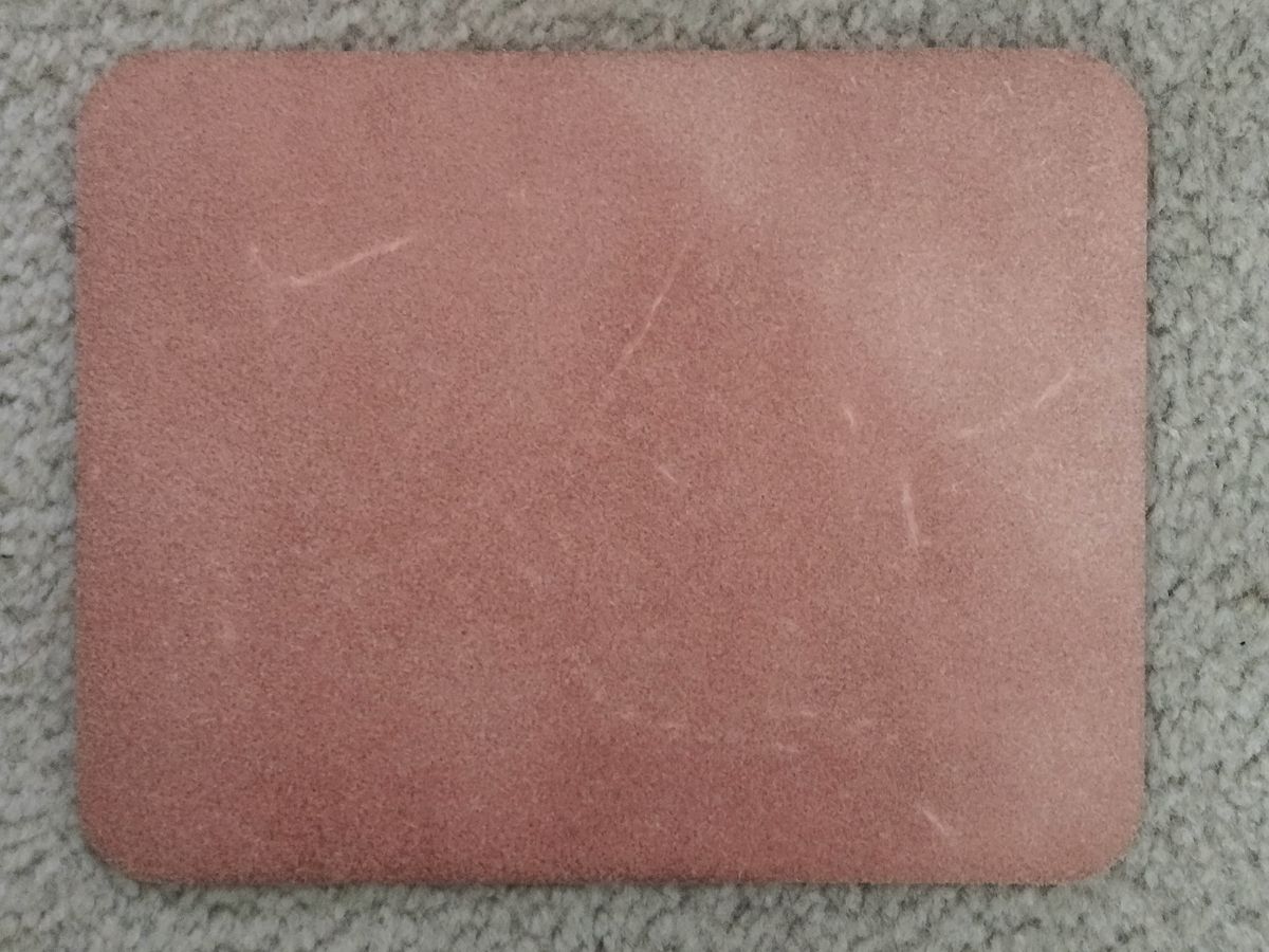 Photo by StuntTriple on February 1, 2026 of the Rose Anvil Mouse Pad in Wickett & Craig "Tan" 9oz Harness Leather.