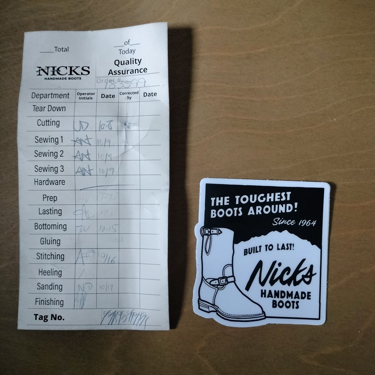 Photo by StuntTriple on November 4, 2025 of the Nicks Wellington in Nick's / Horween Cognac Shackleton.