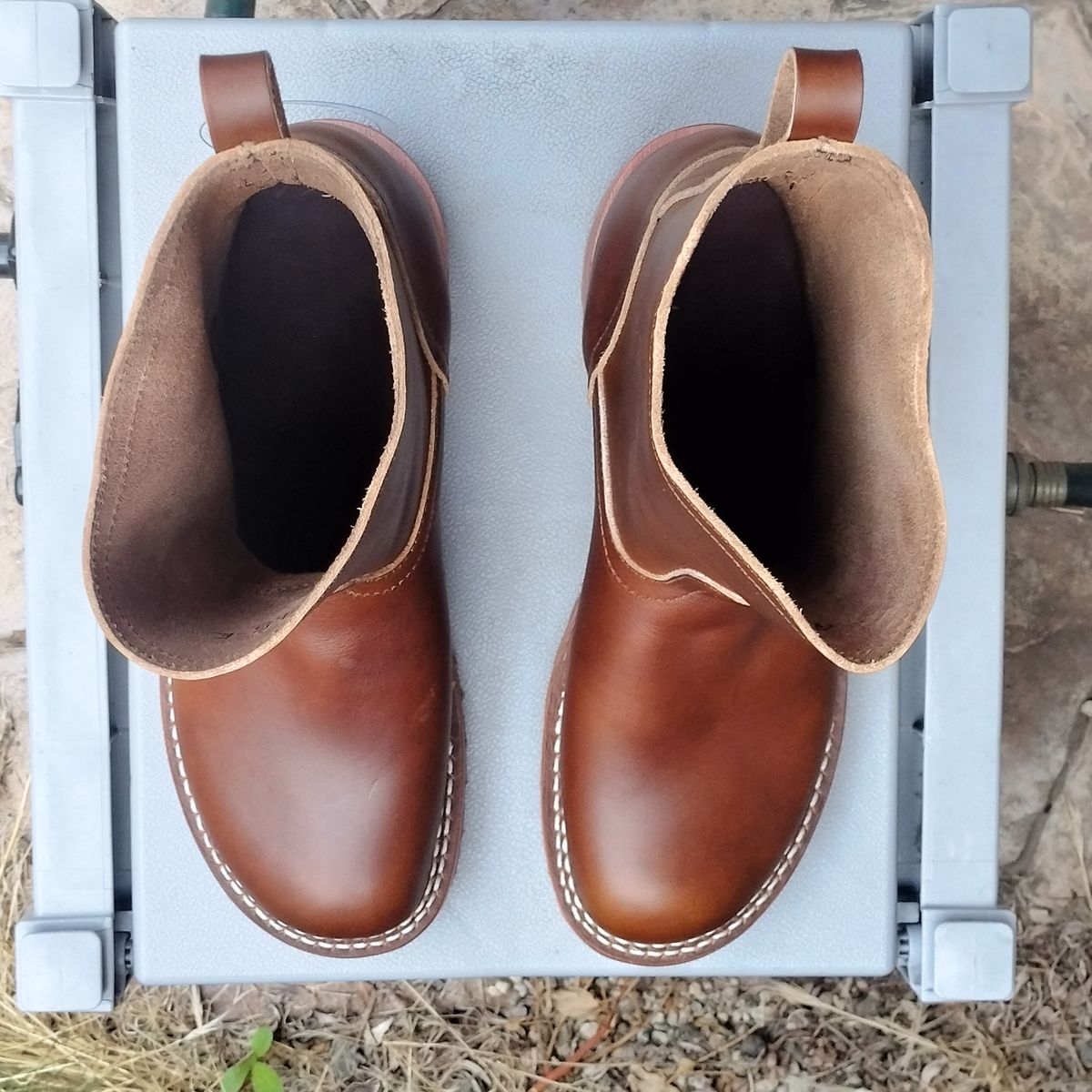 Photo by StuntTriple on November 4, 2025 of the Nicks Wellington in Nick's / Horween Cognac Shackleton.