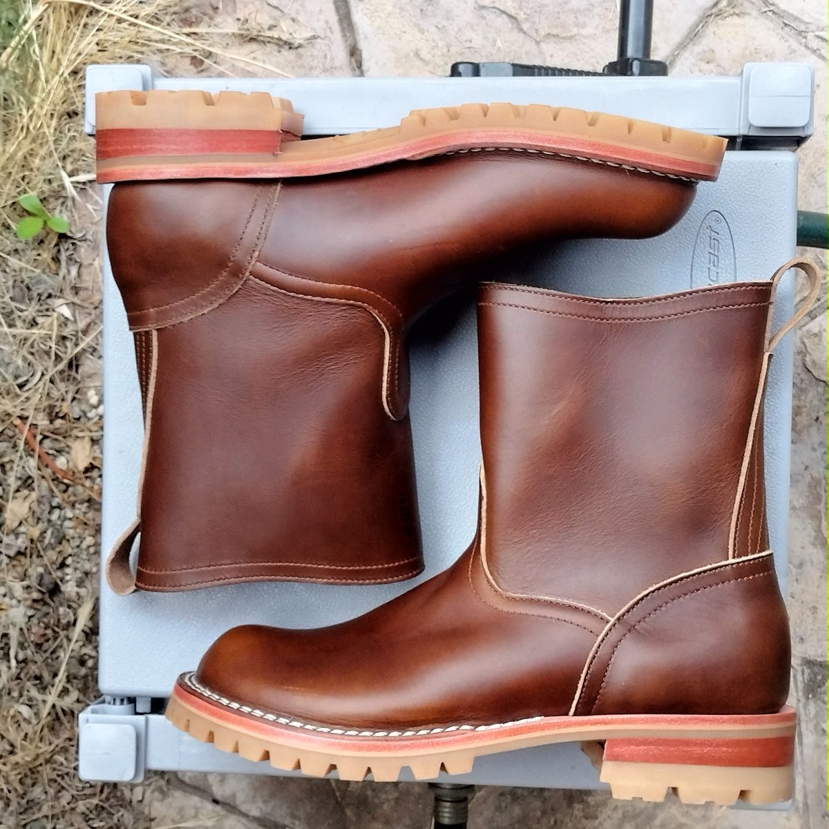 Photo by StuntTriple on November 4, 2025 of the Nicks Wellington in Nick's / Horween Cognac Shackleton.