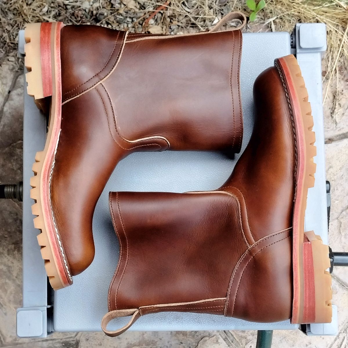 Photo by StuntTriple on November 4, 2025 of the Nicks Wellington in Nick's / Horween Cognac Shackleton.