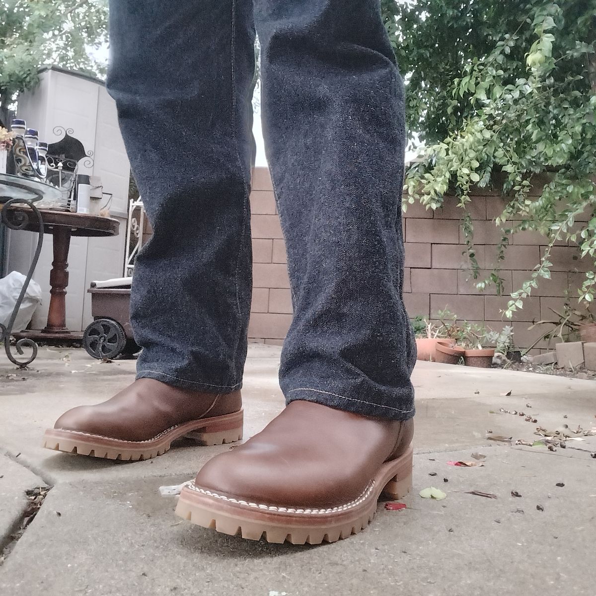 Photo by StuntTriple on December 25, 2025 of the Nicks Wellington in Nick's / Horween Cognac Shackleton.