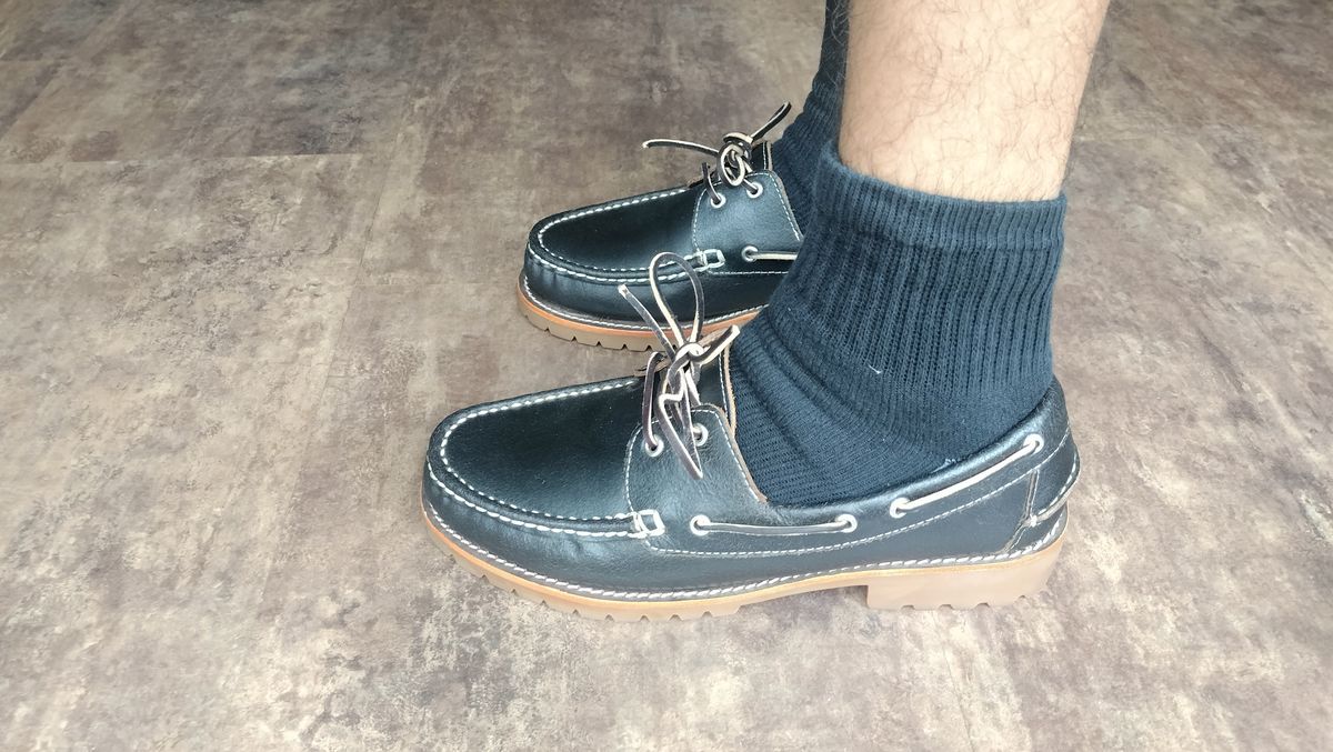 Photo by StuntTriple on June 24, 2025 of the Thursday Handsewn Loafer in Dark Brown Waxed Roughout Leather.
