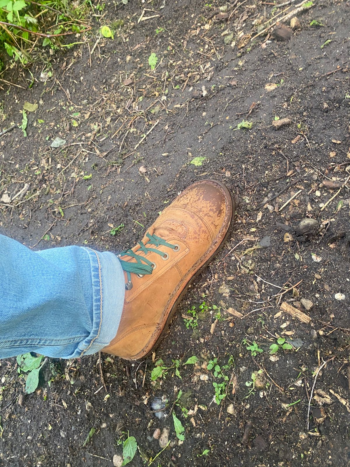 Photo by lolo99 on June 3, 2025 of the Jim Green African Ranger Barefoot Boot in Fudge Crazy Horse.