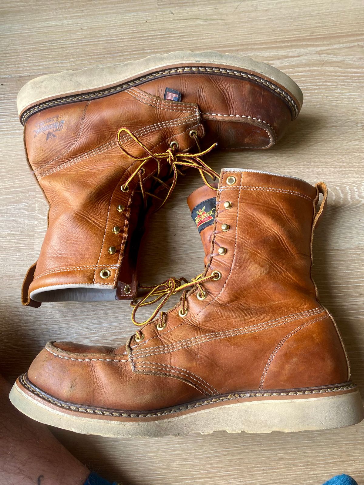 Photo by lolo99 on August 17, 2025 of the Thorogood 8" Moc Toe in Tobacco Gladiator Oil-Tanned.