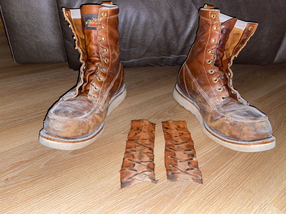 Photo by lolo99 on November 4, 2025 of the Thorogood 8" Moc Toe in Tobacco Gladiator Oil-Tanned.