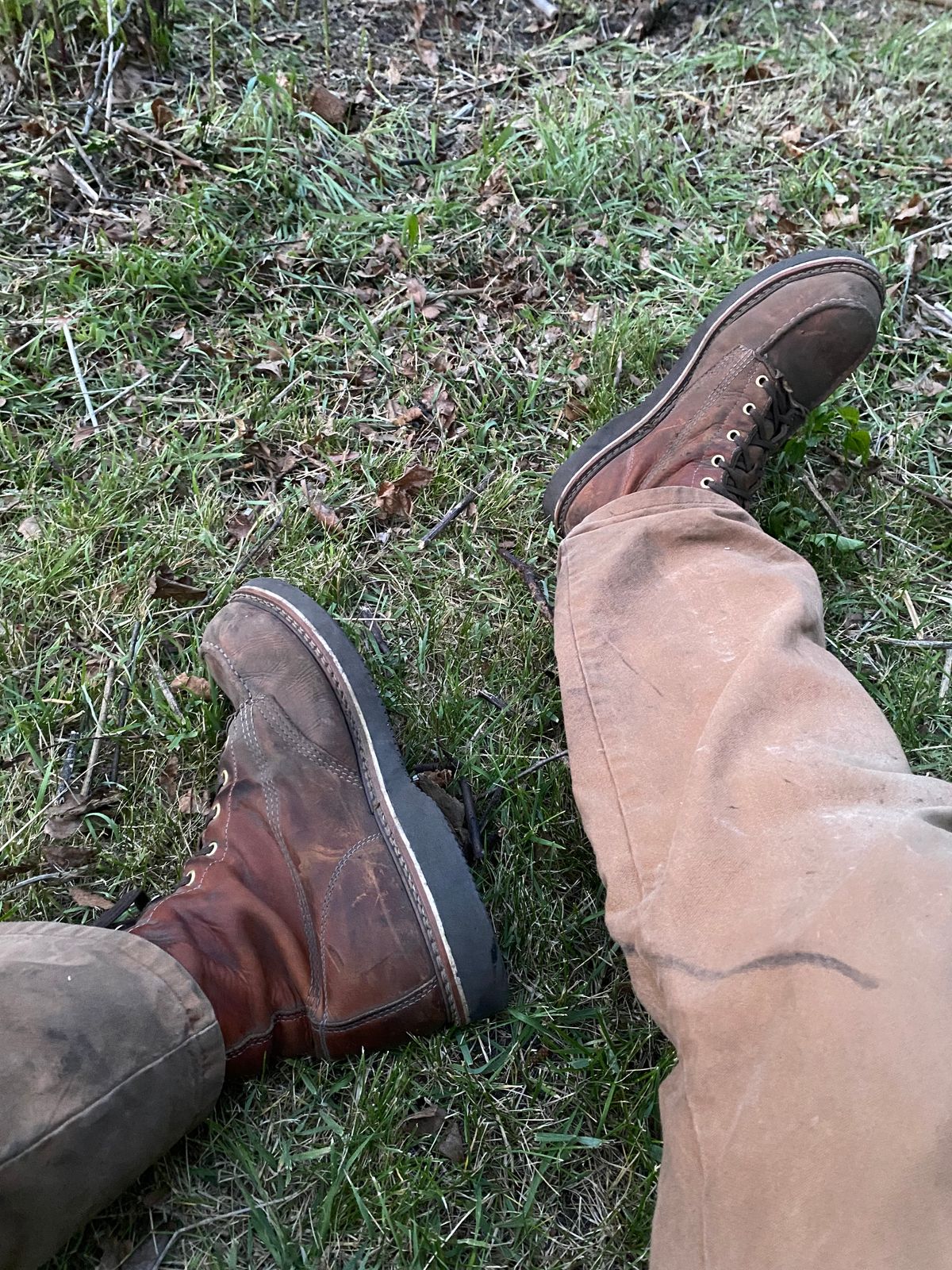 Photo by lolo99 on May 31, 2026 of the Thorogood 8" Moc Toe in Tobacco Gladiator Oil-Tanned.