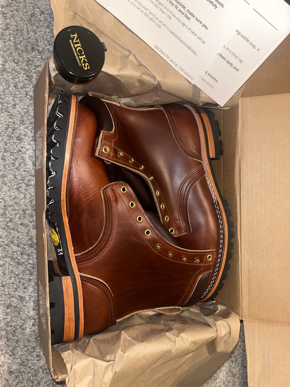 Photo by grimmnir2024 on June 21, 2024 of the Nicks Lace Up Heritage in 64 Brown Double Shot.