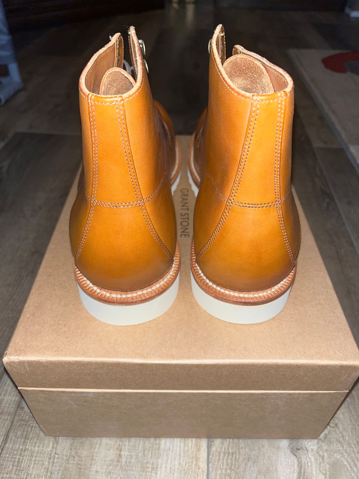 Photo by grimmnir2024 on October 1, 2024 of the Grant Stone Brass Boot in Badalassi Carlo Saddle Tan Minerva.