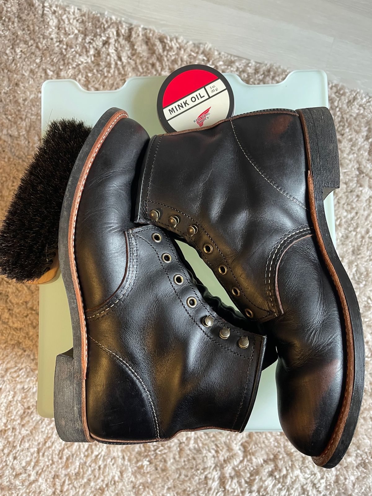 Photo by Jakob_Boots on December 4, 2025 of the Red Wing Blacksmith 3345 in S.B. Foot Black Prairie.