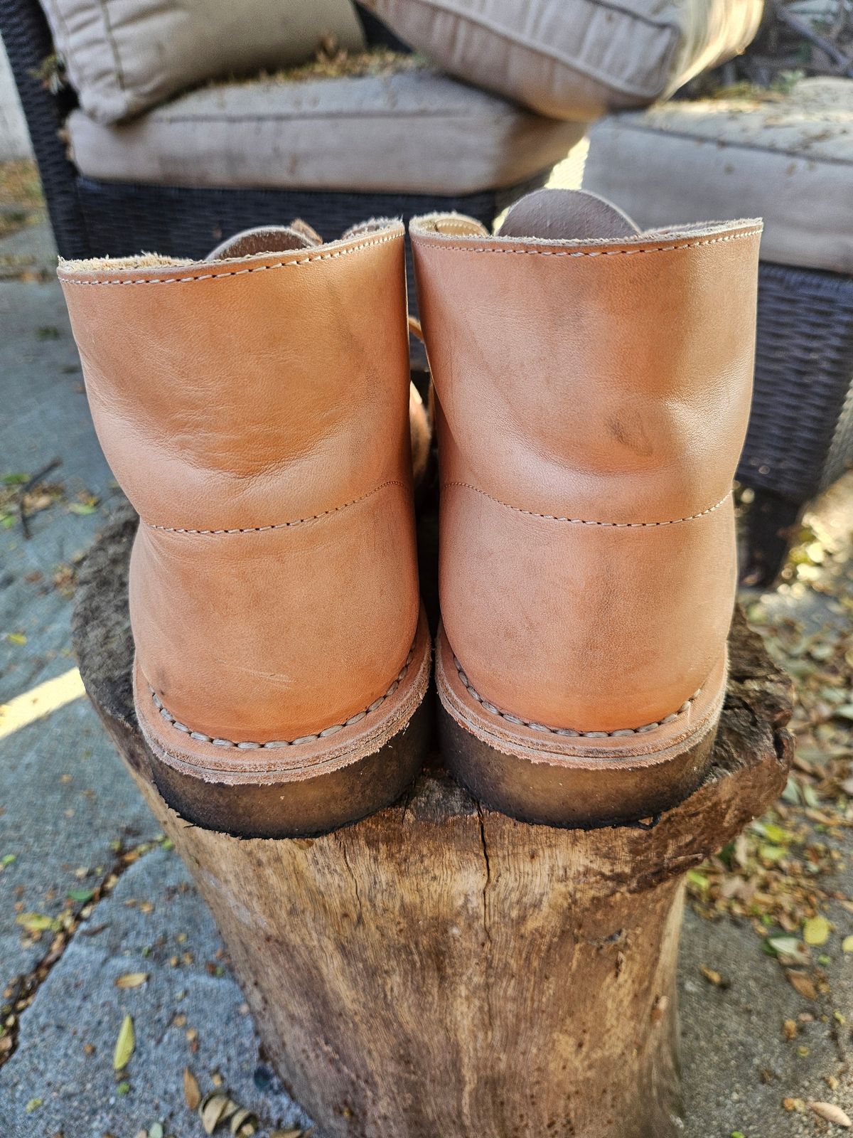 Photo by jackboot_jamstring on November 3, 2025 of the Clarks Desert Boot in Unknown Natural Veg Tan.