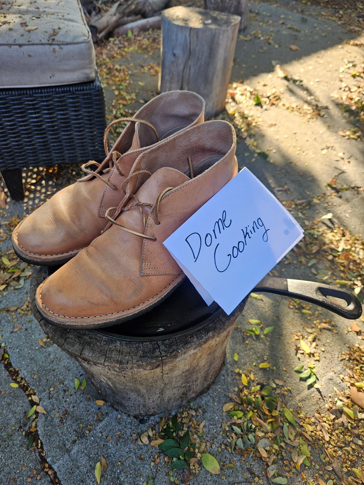 Photo by jackboot_jamstring on November 3, 2025 of the Clarks Desert Boot in Unknown Natural Veg Tan.