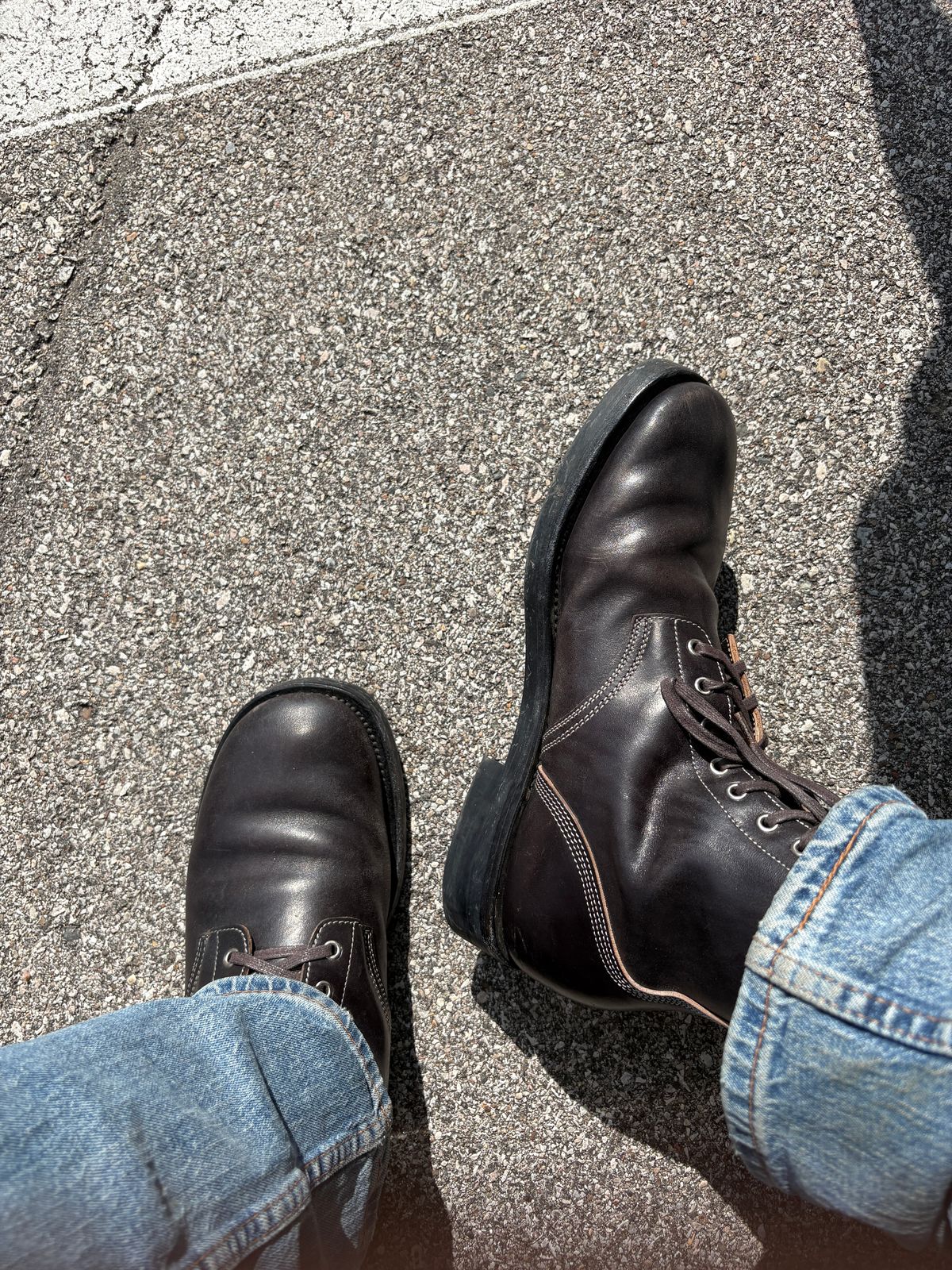 Photo by RTRSnk004 on April 16, 2026 of the Johnnyworks M43 in Maryam Black Teacore Horsebutt & Unknown Tan-colored Liner.