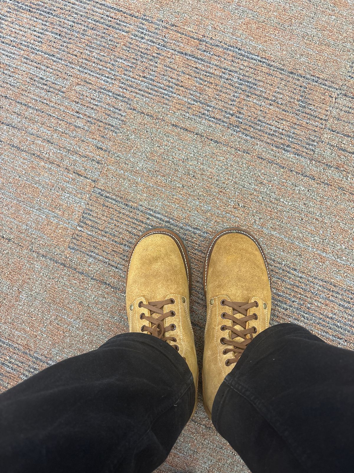 Photo by RTRSnk004 on March 11, 2026 of the Buzz Rickson’s X Unsung House M43 Service Boot in Combination-tanned Camel Cowhide.