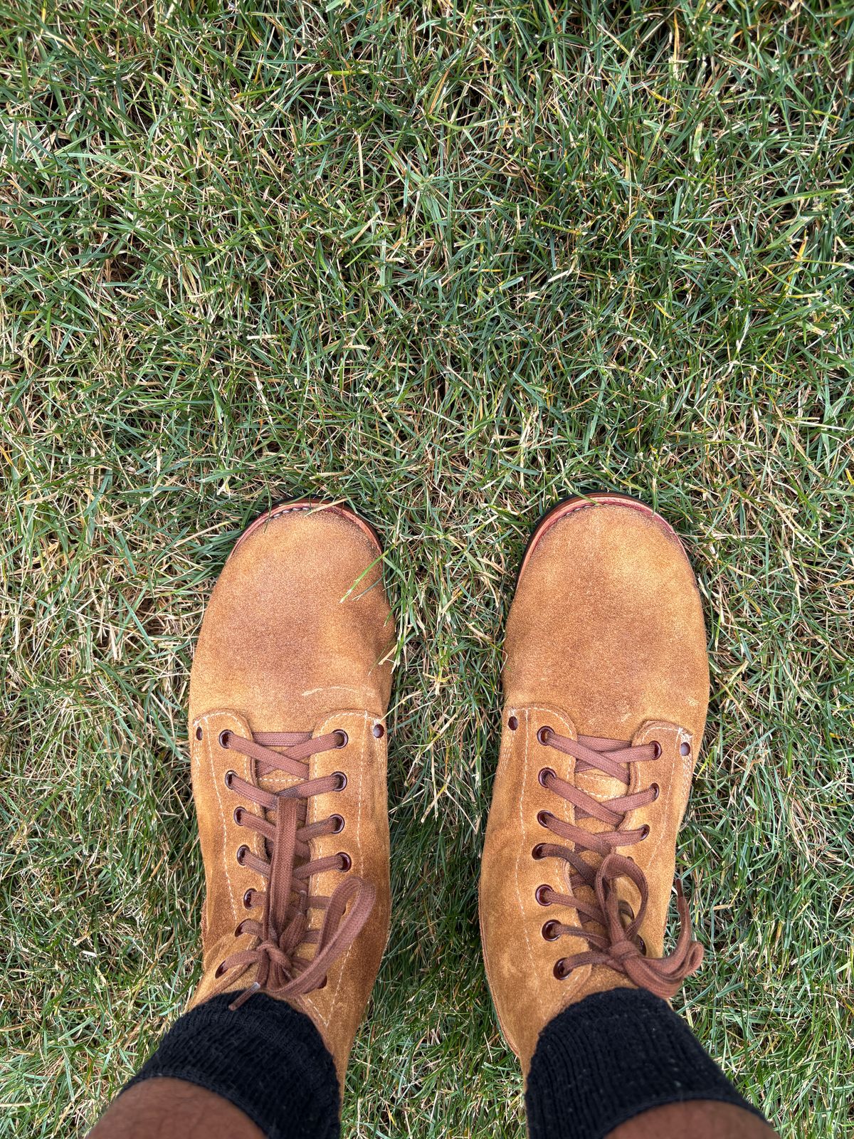 Photo by RTRSnk004 on June 22, 2026 of the At The Front Repro Type III US Army Service Shoe in Light Brown Roughout.
