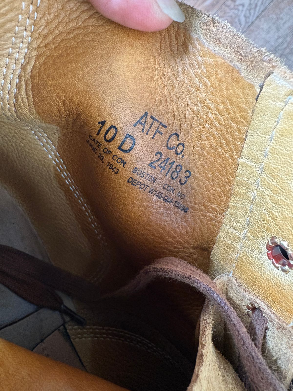 Photo by RTRSnk004 on June 25, 2026 of the At The Front Repro Type III US Army Service Shoe in Light Brown Roughout.