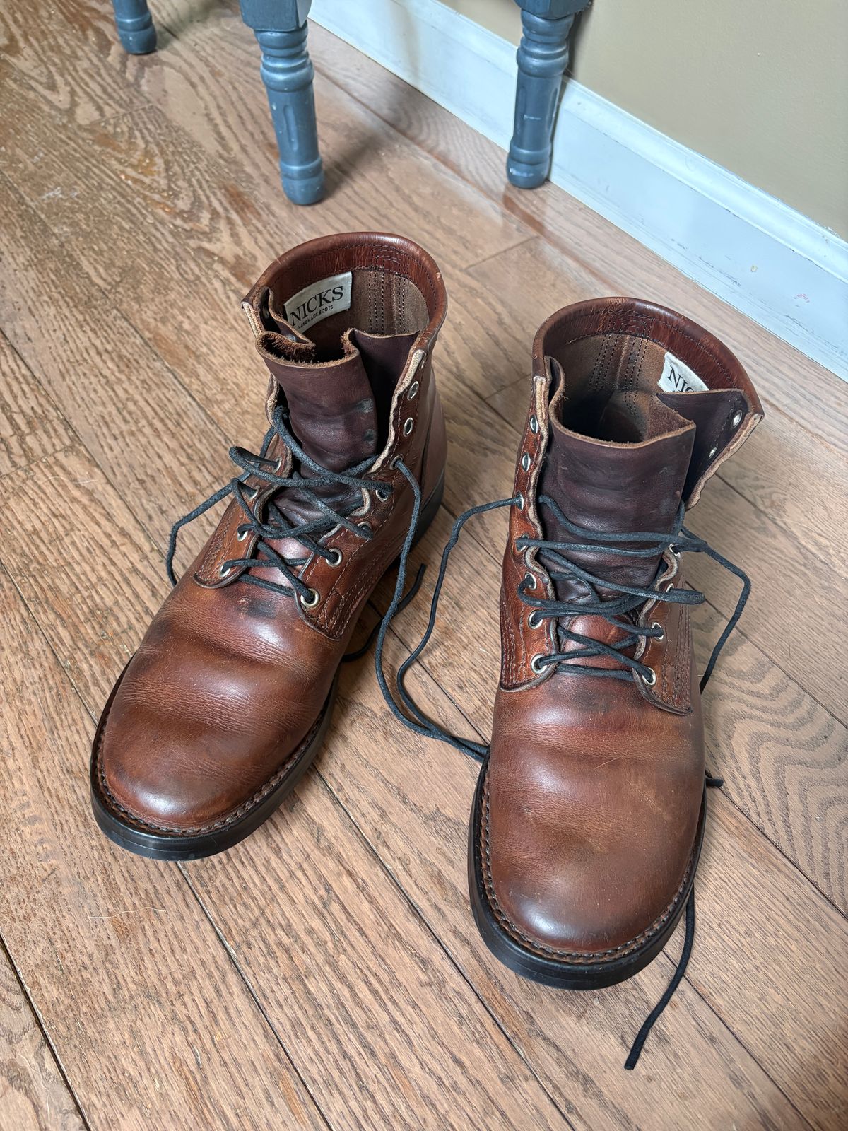 Photo by RTRSnk004 on June 1, 2026 of the Nicks x Unsung House MTO in Horween Italian Brown Cypress.