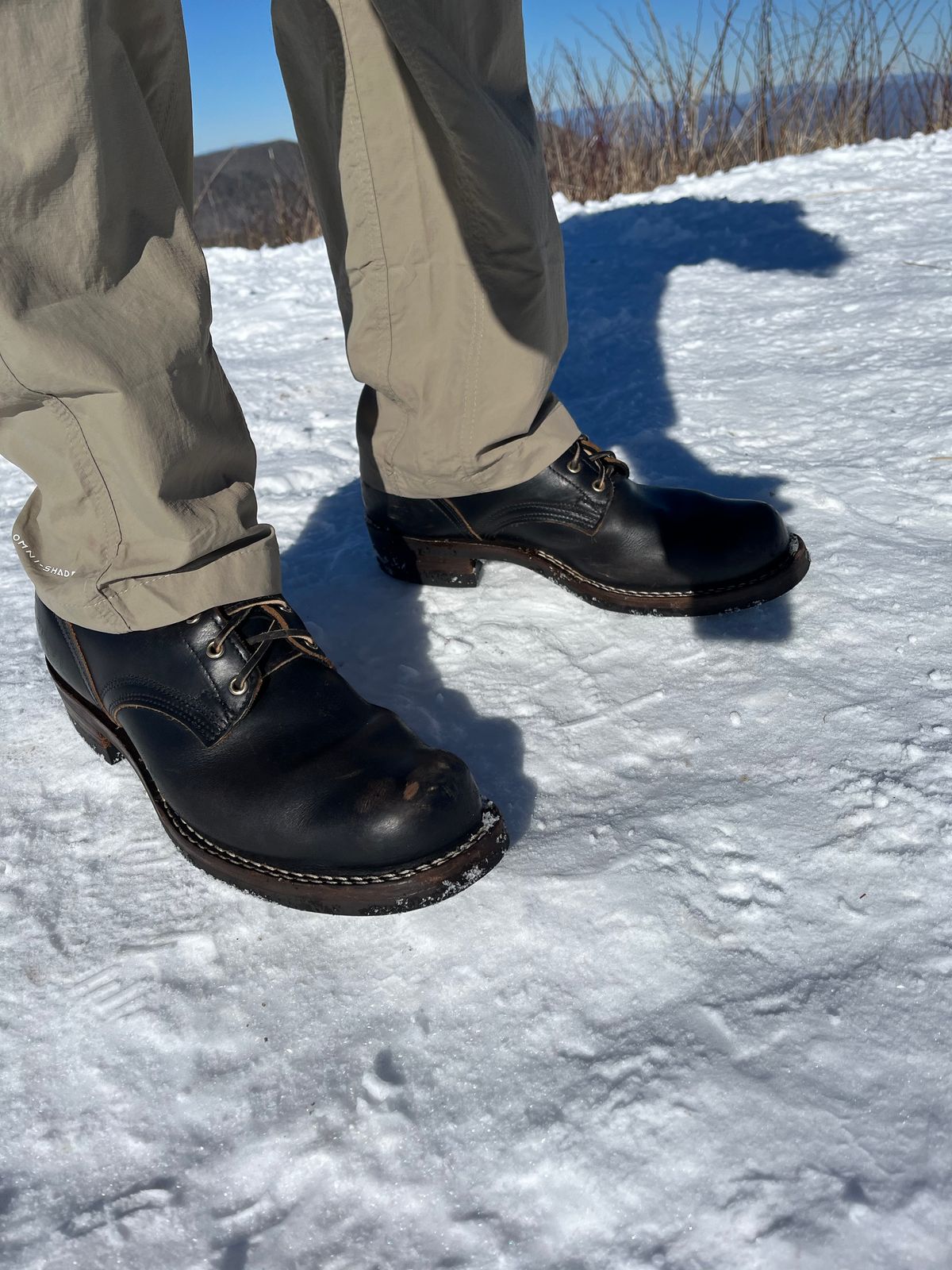Photo by cricket on January 18, 2026 of the Nicks Lace Up Heritage in Horween Black Chromexcel.