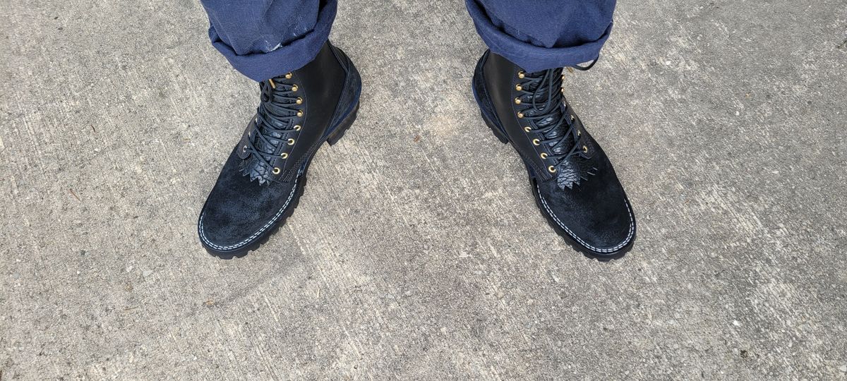 Photo by chrispbacon on June 6, 2025 of the Nicks BuilderPro in Seidel MaxSupport Black Roughout & Seidel MaxSupport Black.