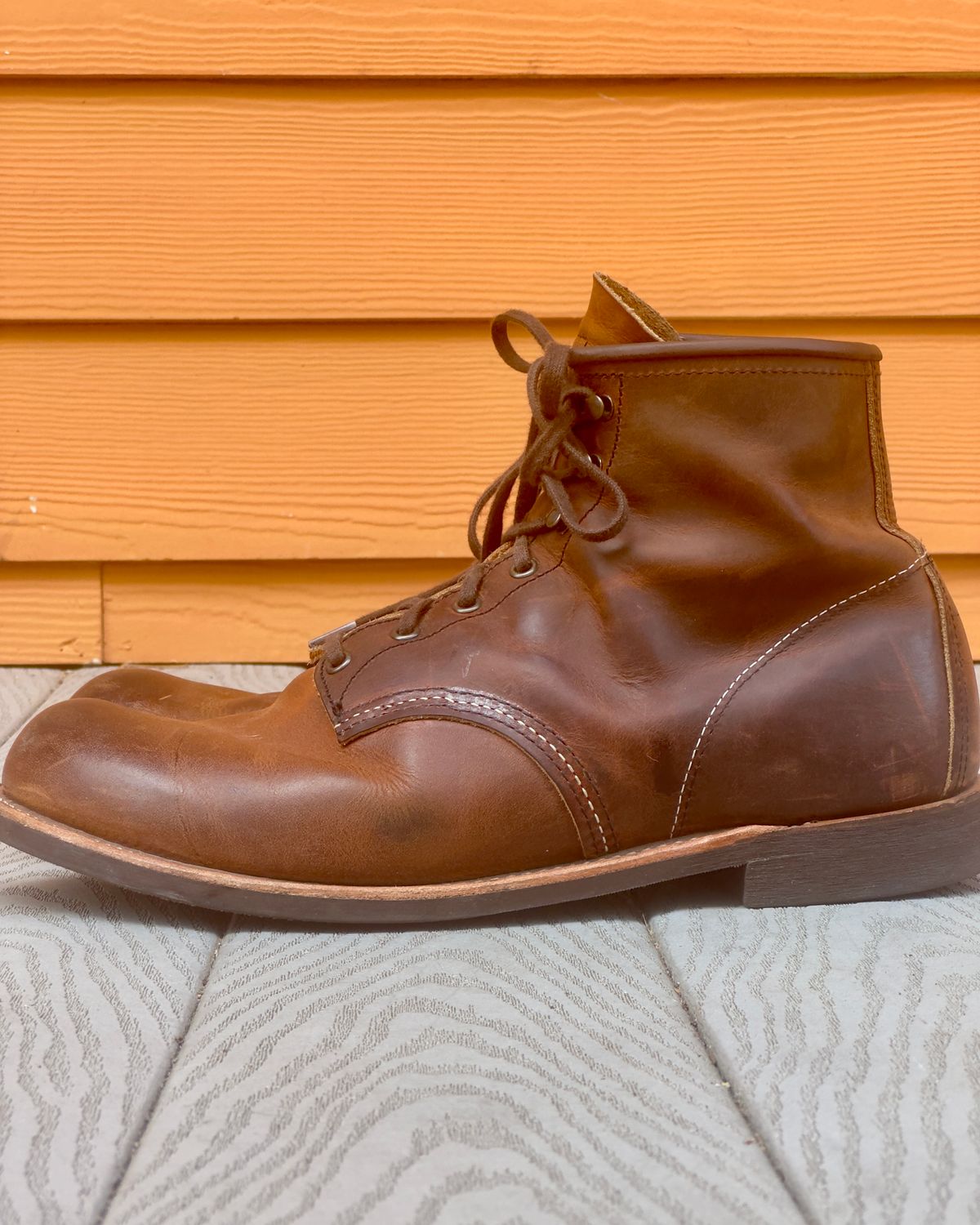 Photo by johndavid on October 1, 2025 of the Red Wing Blacksmith in S.B. Foot Copper Rough and Tough.