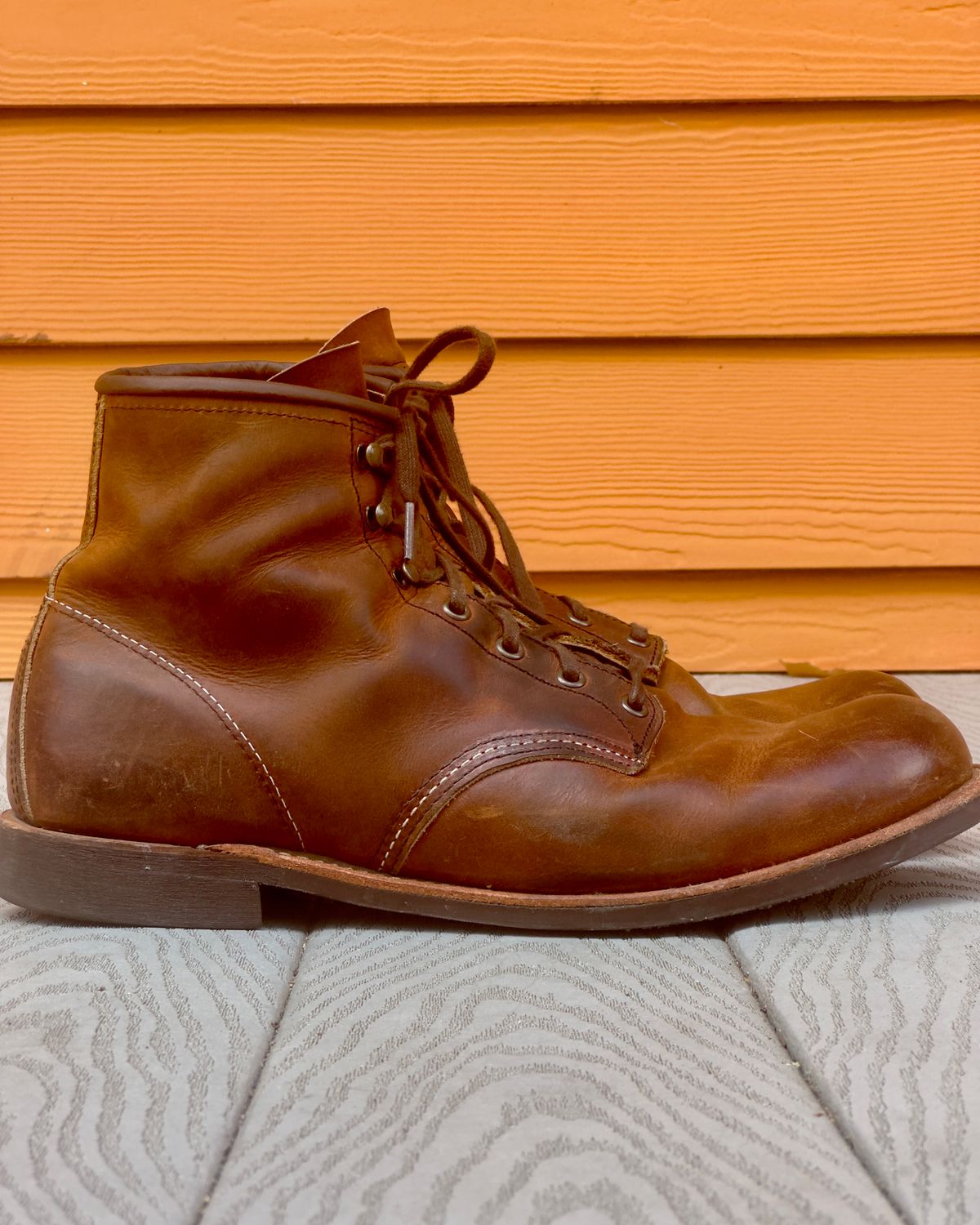Photo by johndavid on October 1, 2025 of the Red Wing Blacksmith in S.B. Foot Copper Rough and Tough.