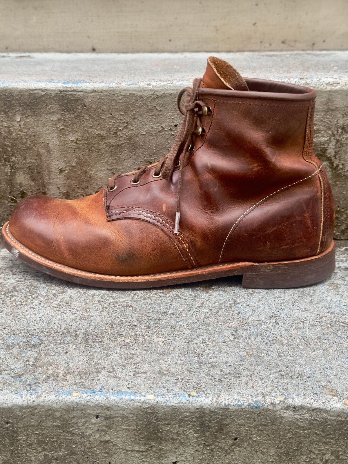 Photo by johndavid on December 5, 2025 of the Red Wing Blacksmith in S.B. Foot Copper Rough and Tough.