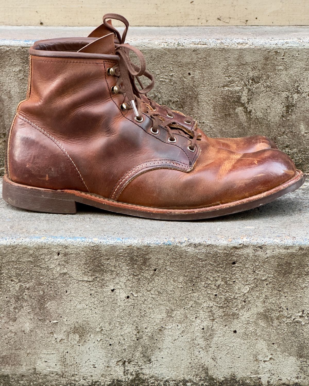 Photo by johndavid on January 1, 2026 of the Red Wing Blacksmith in S.B. Foot Copper Rough and Tough.