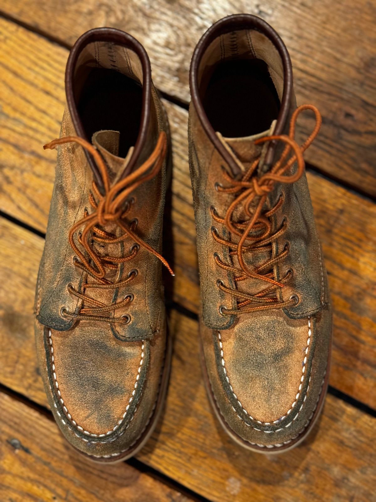 Photo by jbiondo on November 5, 2024 of the Red Wing 6-Inch Classic Moc in S.B. Foote Dusty Rose Abilene.