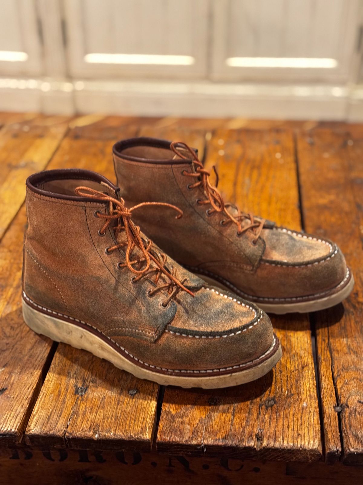 Photo by jbiondo on December 6, 2024 of the Red Wing 6-Inch Classic Moc in S.B. Foote Dusty Rose Abilene.