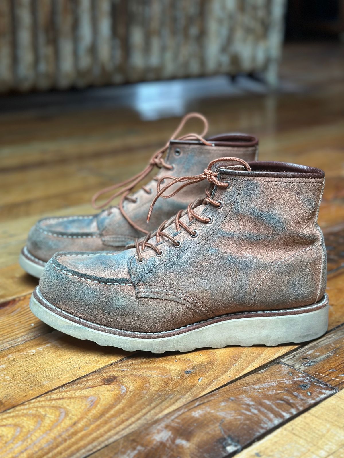 Photo by jbiondo on January 5, 2025 of the Red Wing 6-Inch Classic Moc in S.B. Foote Dusty Rose Abilene.